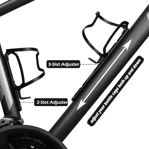 Vista 2 de Adaptador de jaula para botella de bicicleta, soporte para botella de agua para bicicleta, soporte de jaula de posición alta, adecuado para viajes