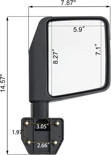 Vista 3 de Espejos laterales para puerta tubular de media puerta, espejos retrovisores laterales para Jeep Wrangler CJ7 YJ TJ JK JL/Gladiator JT/Cherokee XJ