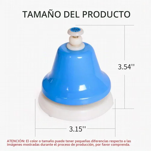 Vista 3 de ENNBOM Campana de escritorio 8 notas instrumento de percusión musical - campana de mano diatónica para enseñanza musical