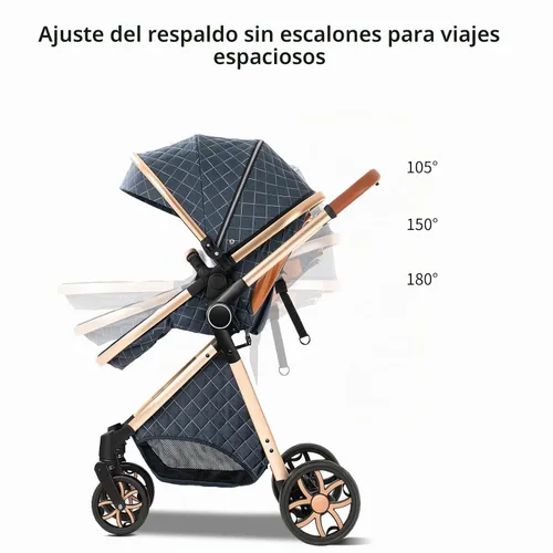Vista 5 de Cochecito de bebé 2 en 1, cochecito convertible, cochecito estándar reversible, cochecito de bebé portátil, cochecito de bebé, cochecito plegable