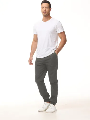 Vista 4 de LIUPMWE Pantalones deportivos casuales para hombre con bolsillos, pantalones de algodón para correr, pantalones de senderismo, pantalones cargo