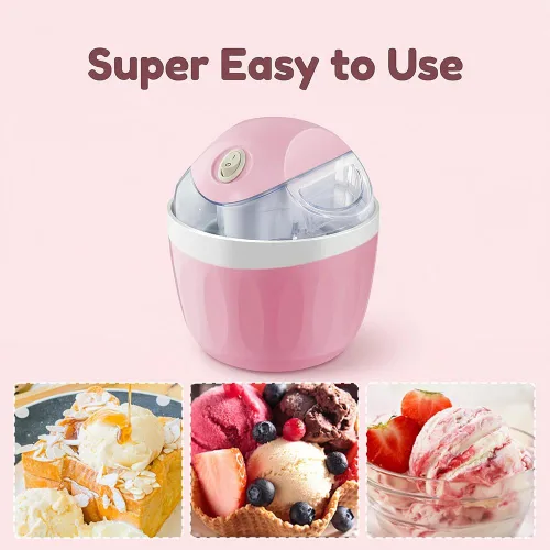 Vista 6 de Mini máquina para hacer helados, pequeña máquina para hacer postres personales para gelato, sorbete de yogur congelado, máquina de helados