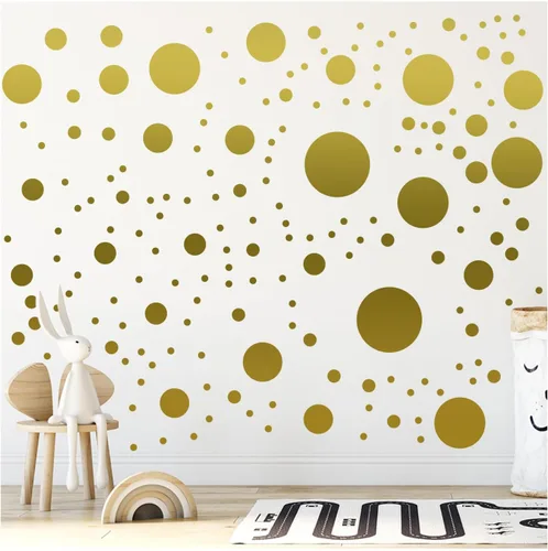 Vista 23 de Más de 500 calcomanías de pared de círculos de lunares surtidos para dormitorio de niños, sala de estar, aula, sala de juegos, calcomanías de pared