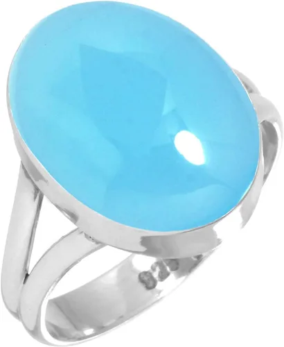 Vista 55 de Anillo hecho a mano de plata de ley 925 genuina grueso con piedras preciosas naturales ágata, cuarzo rosa, lapislázuli, ámbar ovalado, joyería