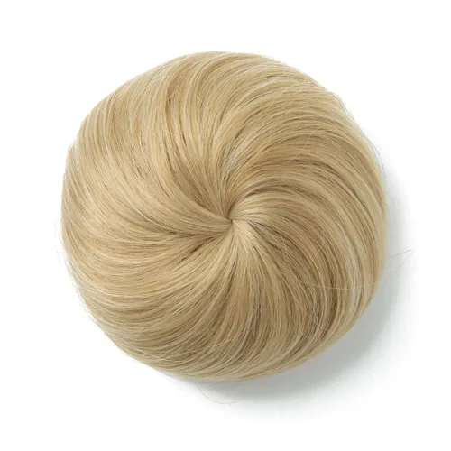 Vista 19 de SARLA Extensiones de moño de pelo falso para mujer, sintético, recogido, con cordón, moño de ballet, piezas de cabello color castaño medio Castaño