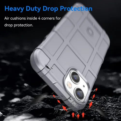 Vista 3 de Funda delgada para iPhone 14 Plus, resistente funda duradera con grado militar a prueba de golpes, gran agarre y protección del lente de la cámara