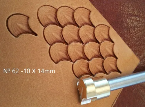 Vista 2 de DandS ltd Herramienta de sello de cuero, Escala de Dragón, herramienta profesional de acero para artesanía de cuero, grabado en relieve, tallado