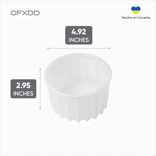 Vista 2 de Molde de queso para hacer queso suave de 20 onzas – Molde de plástico para hacer queso ricotta, queso feta y camembert – Suministros reutilizables