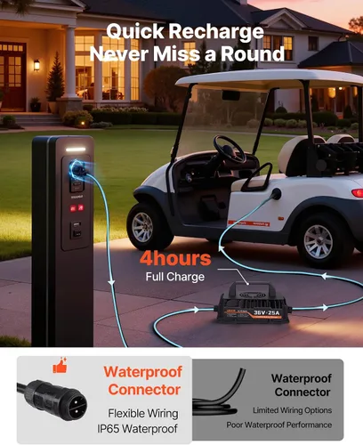 Vista 6 de VEVOR Batería de litio para carrito de golf de 36 V (38.4 V) 105 AH, con cargador de 25 A, kit de batería Lifepo4, BMS de 200 A integrado