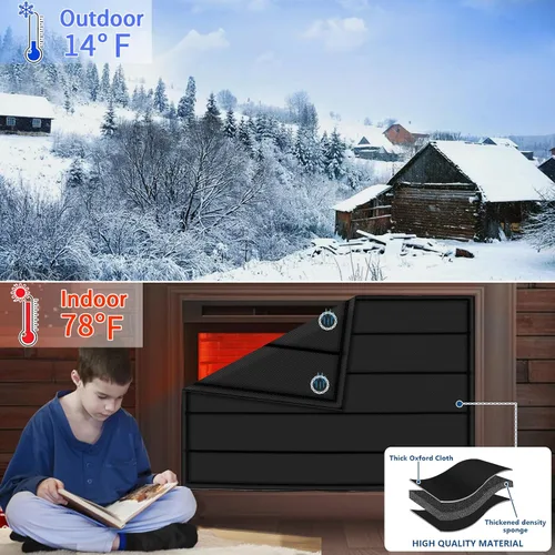 Vista 4 de Manta magnética para chimenea para pérdida de calor, cubiertas de chimenea para interiores, mantiene las corrientes de aire fuera, detiene