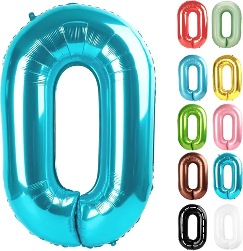 Vista 373 de Globo negro del número 0 de 40 pulgadas – globo número 0, decoraciones