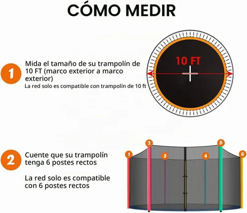 Vista 3 de Red de trampolín, repuesto de red de trampolín redonda premium de 10 a 16 pies
