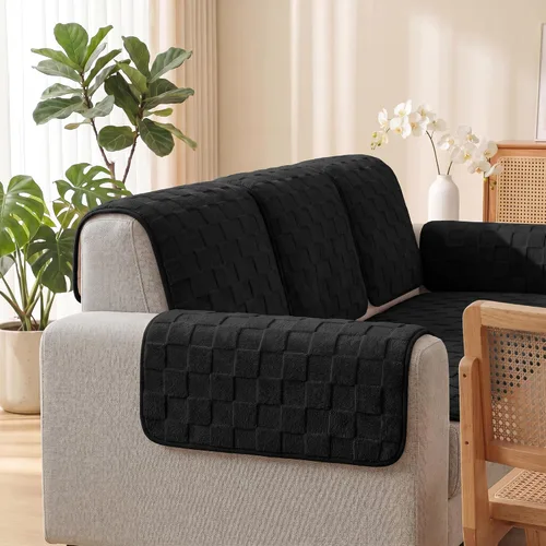 Vista 2 de Foxdecor Juego de 2 fundas para reposabrazos de sofá, fundas antideslizantes para reposabrazos de sofá, funda para reposabrazos de silla