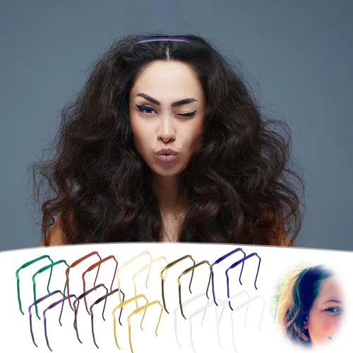 Vista 3 de 2 diademas de cabello grueso y rizado, tamaño mediano, aro invisible, diadema de pelo grueso y rizado, diadema grande, herramienta de fijación