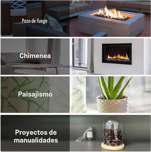 Vista 5 de Stanbroil - Cuentas de vidrio de fuego de 10 libras, gotas de vidrio de fuego de 1/2 pulgada, brillo ámbar