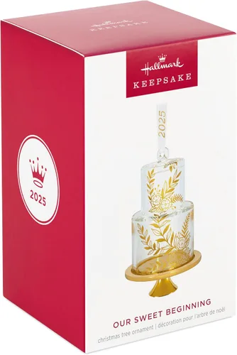 Vista 6 de Adorno de Navidad Hallmark Keepsake 2025, Nuestro Dulce Comienzo 2025, de Vidrio, Regalos de Boda