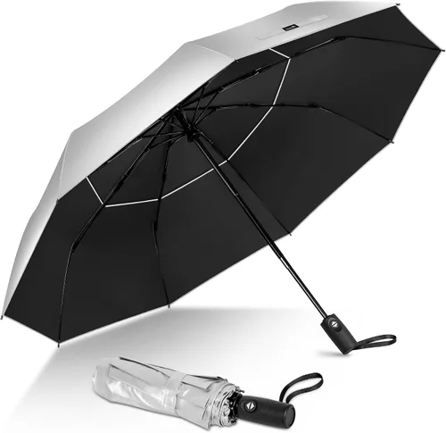 Vista 15 de ZOMAKE Paraguas UV para protección solar, paraguas compacto de viaje de 46