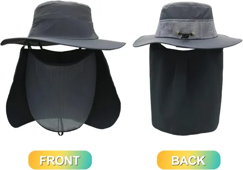Vista 2 de Surblue Sombrero de pesca con solapa para el cuello, protección UV, protección UV, UPF50+