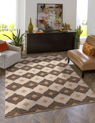 Vista 4 de Unique Loom Chindi Jute Collection - Alfombra de área - Jennifer (2' 2" x 3' 1", rectangular, negro natural/marfil)
