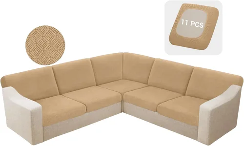 Vista 56 de HDCAXKJ - Fundas impermeables para cojín de sofá modular, fundas elásticas para cojín de sofá de esquina, fundas protectoras de muebles de jacquard
