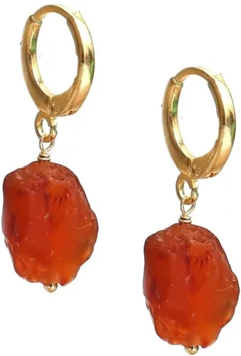 Vista 50 de Gempires Handmade Gemstone Hoop Earrings Raw Crystal Dangle Jewelry Hypoallergenic Gold Plated Lightweight Elegant Jewelry Gifts For Women