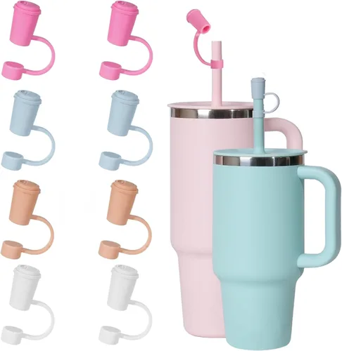Vista 9 de Jetstop Tapa de popote para vaso de viaje Hydro Flask con asa, puntas de tapón de silicona reutilizables compatibles con vaso Hydroflask de 30 y 40