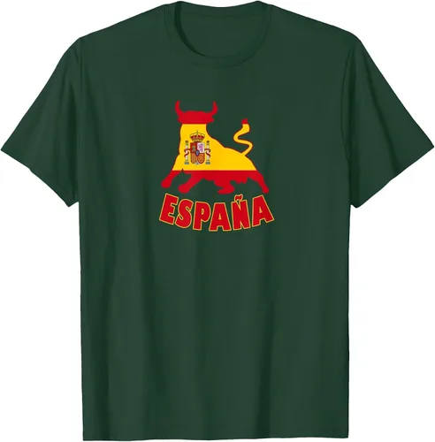 Vista 108 de Spain Espana with Bull and National Flag/Present T-Shirt Asphalt Grey