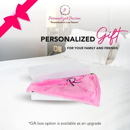 Vista 3 de Mantas personalizadas para adultos, manta personalizada con nombre bordado o monograma, funda de manta de forro polar suave para cama y sofá