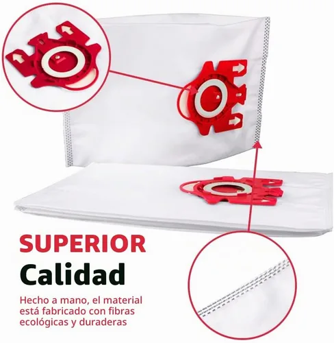 Vista 4 de Hongfa Bolsas para aspiradora Miele tipo FJM, 15 paquetes AirClean 3D Efficiency Bolsa de polvo compatible con aspiradora Miele Compact C2 Compact