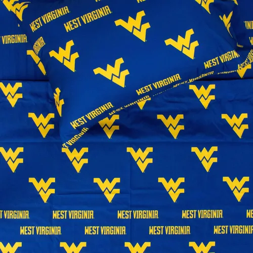 Vista 6 de College Covers Everything Comfy West Virginia Mountaineers - Juego de sábanas de 3 piezas, tamaño individual, fondo del color del equipo, 1 sábana