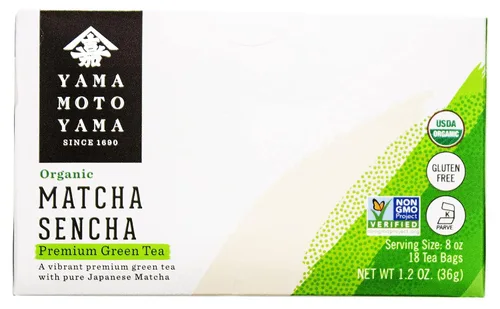 Vista 2 de Yamamotoyama Bolsa de té Matcha Sencha Orgánico 18 unidades (Paquete de 6)