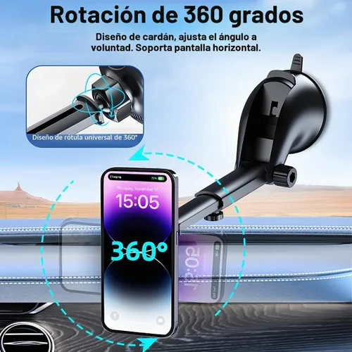 Vista 6 de HZEL Soporte Magnético para Teléfono de Coche, Montaje de Teléfono Celular para Parabrisas y Tablero del Vehículo, Ventosa Manos Libres Accesorios