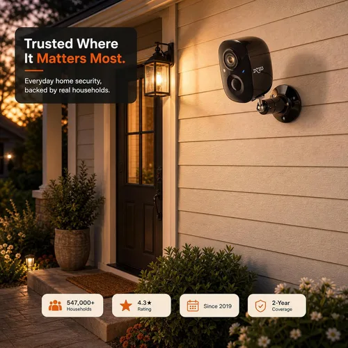 Vista 8 de Dzees Cámara de seguridad inalámbrica para exteriores - Actualización 2K 3MP batería WiFi cámara exterior inalámbrica, foco, sirena, detección