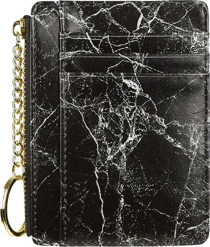 Vista 2 de Cartera minimalista para mujer, 8 tarjetas, monedero, monedero, bolsillo frontal, Casual
