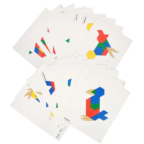 Vista 6 de Tarjetas de actividades de bloques de patrones Learning Advantage - Actividad de aprendizaje en casa para matemáticas tempranas y geometría - Juego