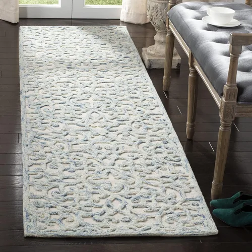 Vista 18 de SAFAVIEH Trace Collection - Alfombra decorativa de 2 x 3 pies, marrón y marfil, lana hecha a mano, ideal para zonas de alto tráfico en entrada, sala