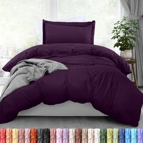 Vista 21 de Utopia Bedding Juego de funda de edredón tamaño individual - 2 piezas con cierre de cremallera - 1 funda de edredón 68X90 pulgadas y 1 funda de Beige