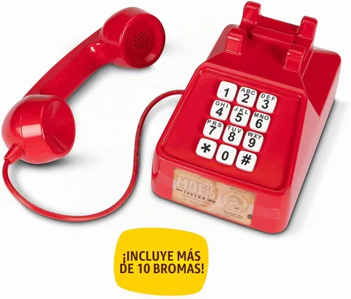 Vista 4 de Disney El teléfono de broma de los Simpsons Moe, cuenta con el icónico teléfono de la taberna de Moe, más de 10 llamadas de broma y frases