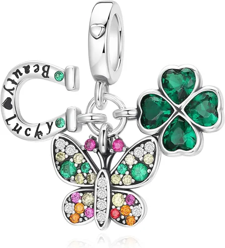 Vista 164 de LNQOBU Happy Life - Colgante para pulseras de abalorios, plata de ley 925 para mujer (con un espaciador de cuentas)