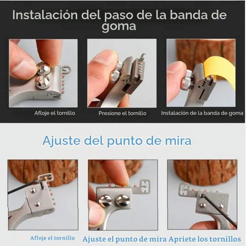Vista 9 de Resortera, Resortera Profesional de Metal para Caza con Bandas de Lanzamiento Resistente, Catapulta de Alta Velocidad edición de lujo