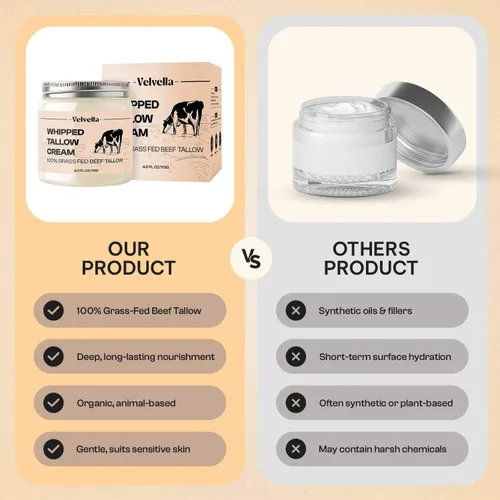 Vista 5 de Sarga de ternera para la piel – Crema hidratante y crema facial 100% orgánica alimentada con pasto Sin perfume, cara + cuerpo, eccema y rosácea, 4
