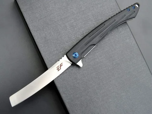 Vista 3 de Eafengrow EF944 EDC Cuchillo plegable D2 Hoja de acero G10 Mango de bloqueo confiable Rodamiento de bolas Cuchillos aleta para camping, Negro