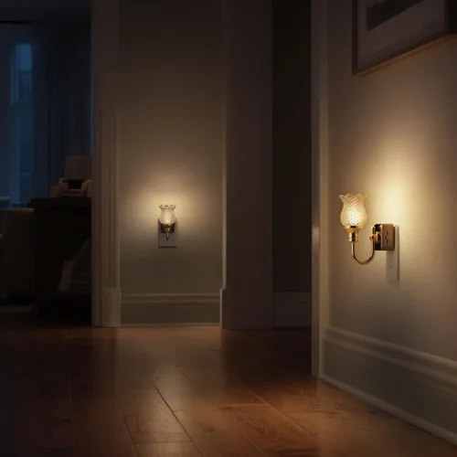 Vista 4 de DORESshop Luz nocturna LED, luces nocturnas de flores puntuales enchufables a la pared, luz nocturna regulable de 0-100 lúmenes, sensor de atardecer