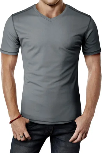 Vista 23 de H2H Camisetas de manga corta de compresión Cool Dry para hombre Cmtts263-negro