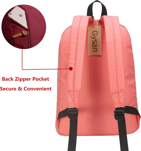 Vista 4 de Gysan - Mochila escolar ligera e impermeable para hombre y mujer