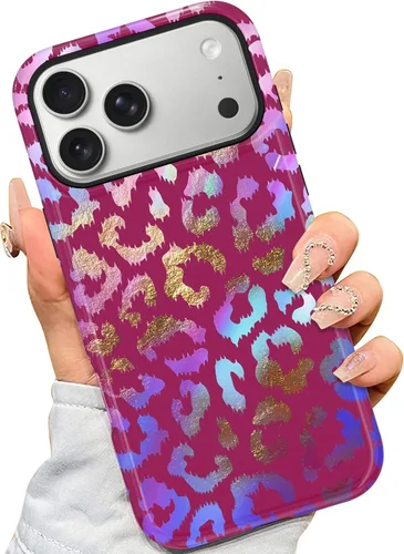 Vista 17 de AIGOMARA - Carcasa magnética para iPhone 11, diseño de leopardo negro