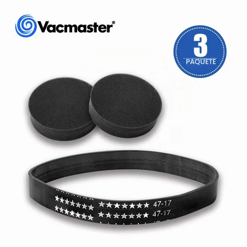 Vista 2 de Vacmaster 217163.01 Kit de vacío de 3 piezas con filtros de espuma y correa