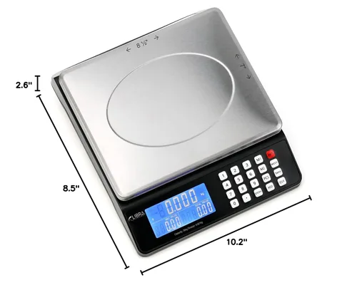 Vista 8 de Báscula postal digital de 66 lb (30 kg), pantalla dual, cálculo de precios, conteo de PCS, bandeja de acero inoxidable, capacidad: máximo 30 kg