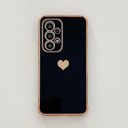 Vista 228 de phylla Funda de teléfono compatible con Samsung Galaxy A12 de 6.5 pulgadas, lindo corazón chapado en oro, elegante funda de lujo para mujer