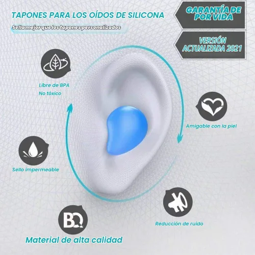 Vista 2 de Tapones para los oídos de natación-Tapones para los oídos de silicona para dormir